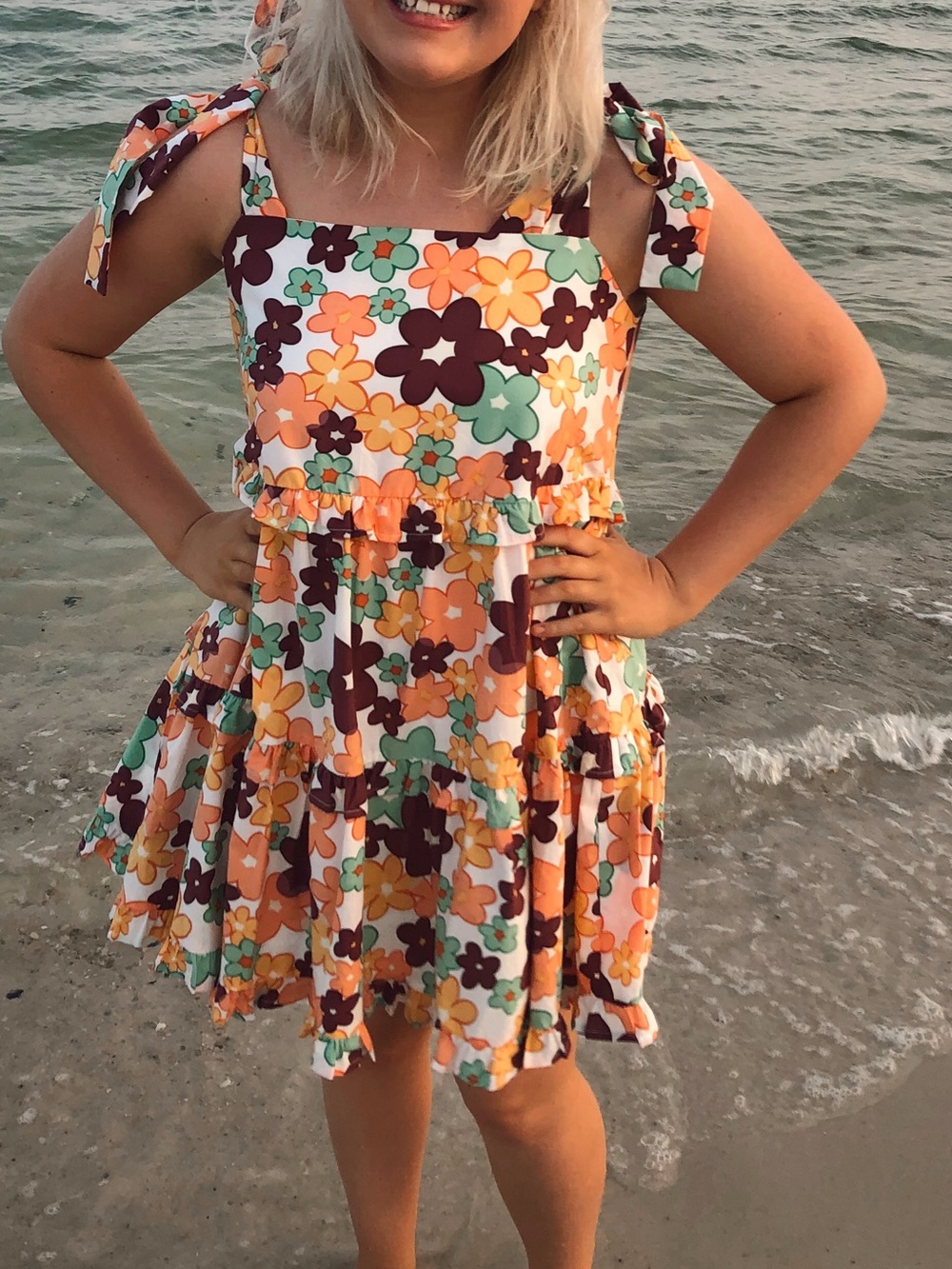 Flower Tie Shoulder Boutique Dress